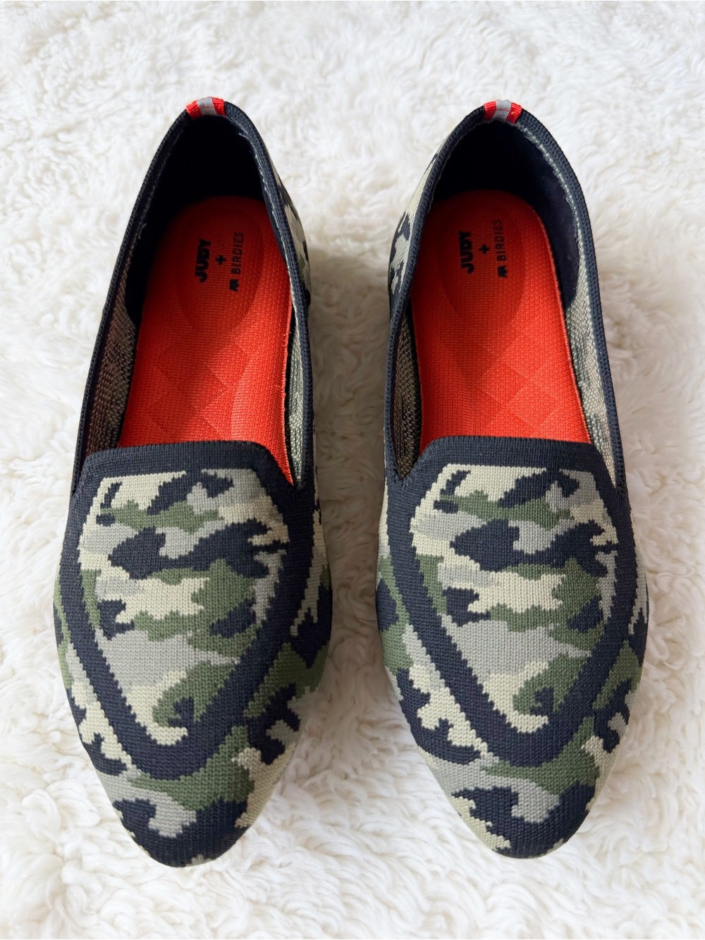 Birdies x Judy Woman The Blackbird Camo Flats US6 Comfy Preppy Classic Washable